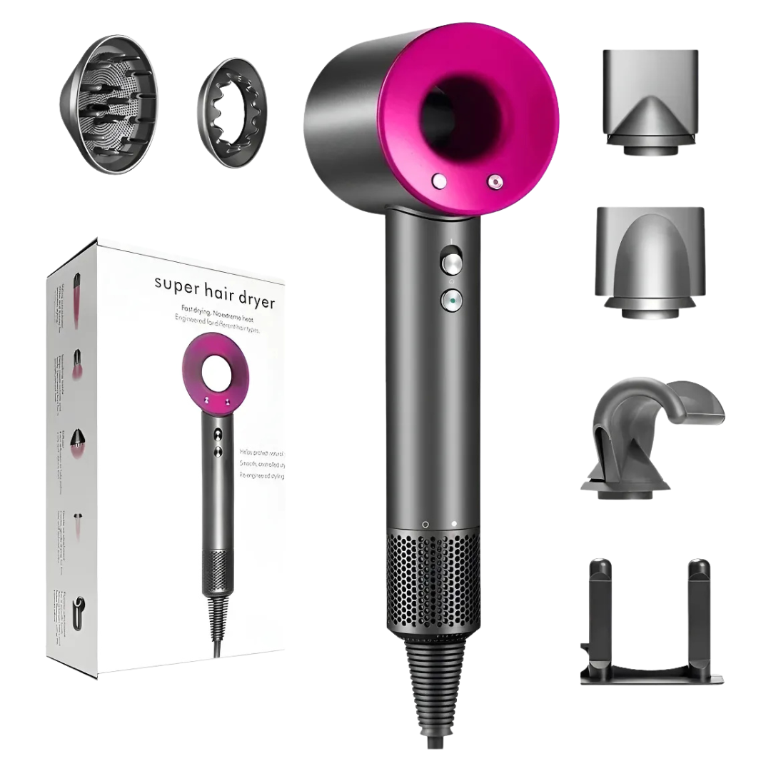 Secador de pelo de alta calidad supersonic 5 boquillas gris